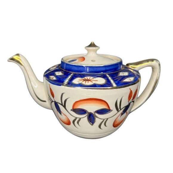 ARTHUR WOOD ENGLAND TEAPOT IMARI GAUDY WELSH VINTAGE 3783 - Picture 1 of 7